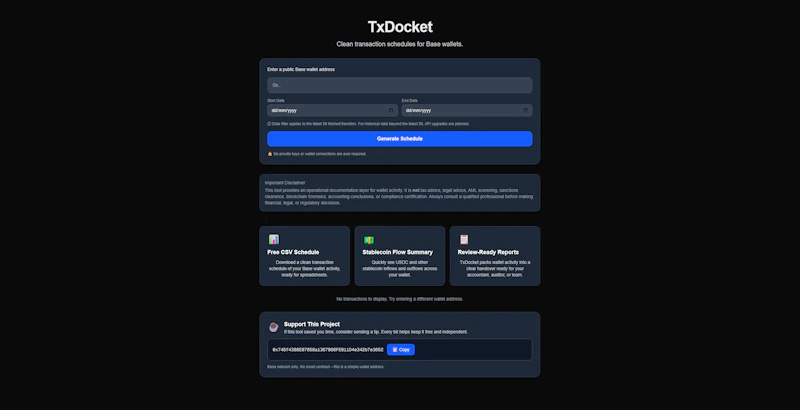 TxDocket screenshot 1