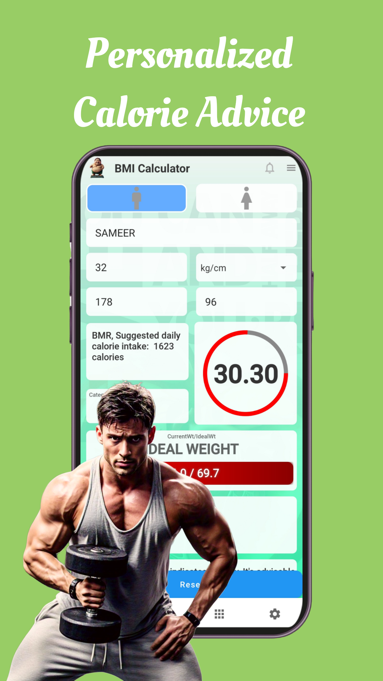 Máy tính sức khỏe, BMI, BMR media 3