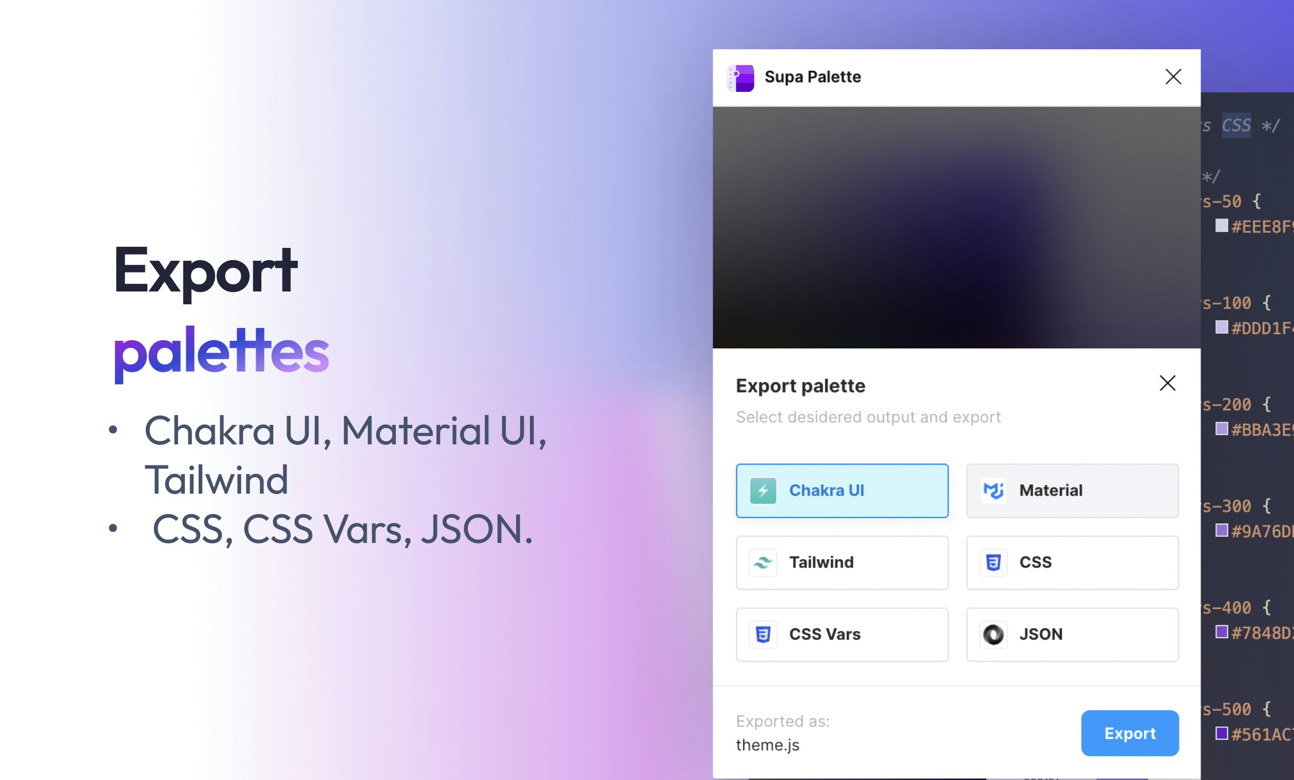 Supa -Palette - Leistungsstarker Palette -Editor/Generator für moderne Designer Medien 7