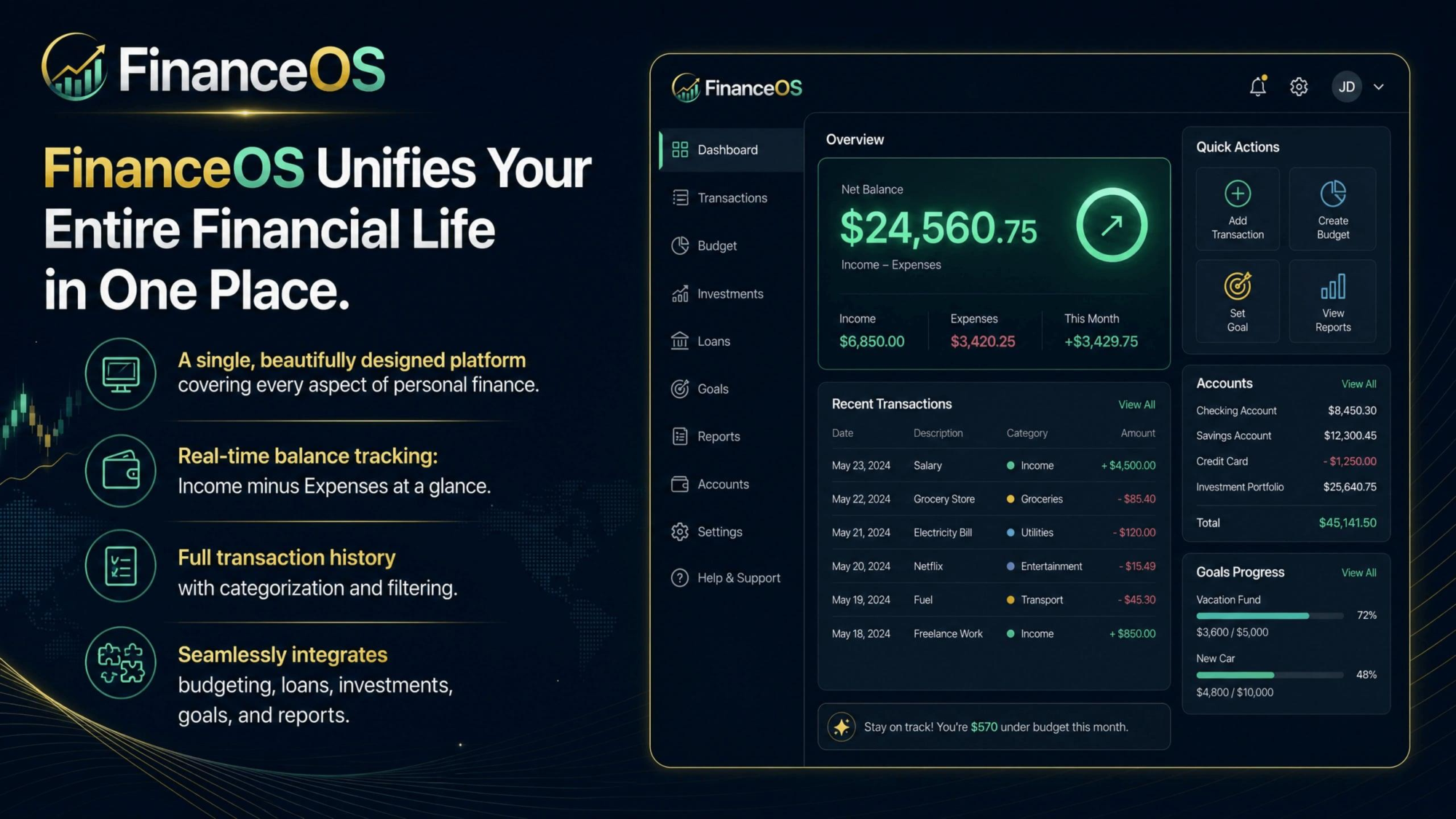 FinanceOS — Personal Finance, Simplified gallery image