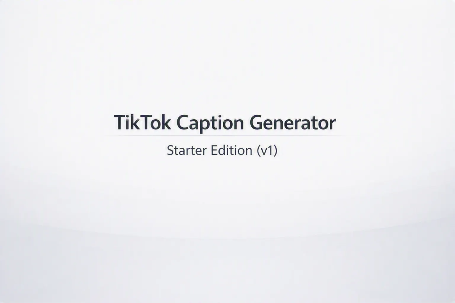 TikTok Caption Generator (v1) gallery image