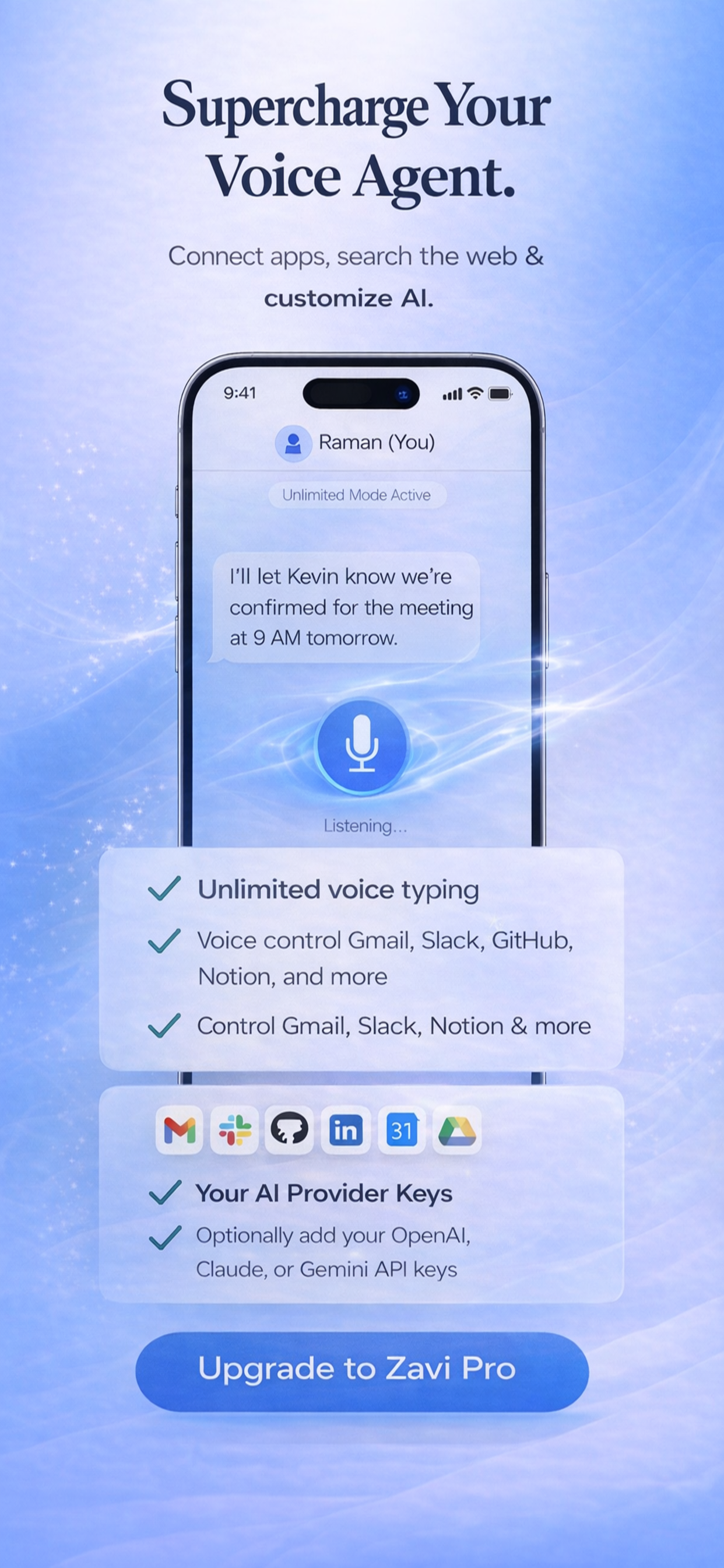 Zavi AI : Voice That Types, Edits & Acts - Screenshot 3 showing product features and functionality