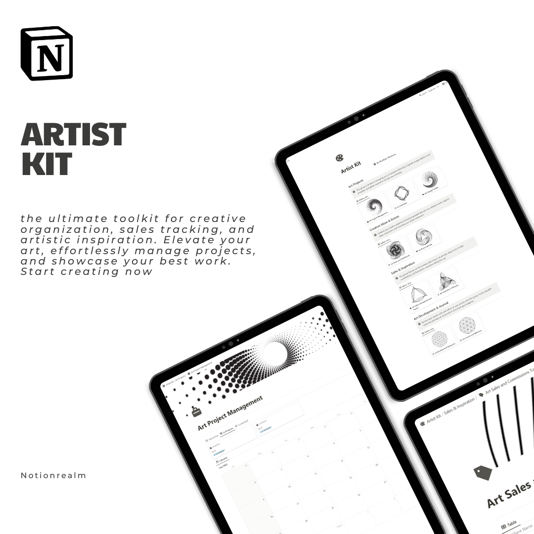 Média Kit d'artiste de notion - Élevez le talent artistique: organiser, créer, présenter. 2