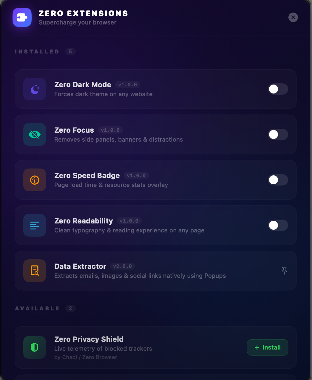 Zero Browser gallery image