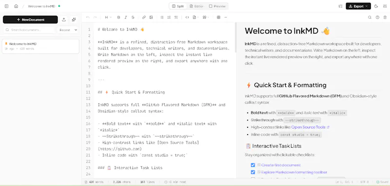 InkMD — Markdown Editor screenshot 2