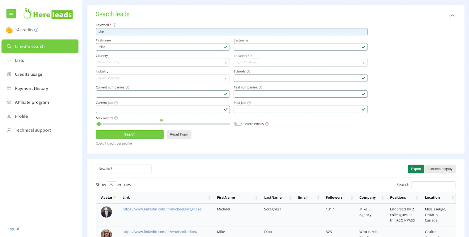 HereLeads screenshot 2