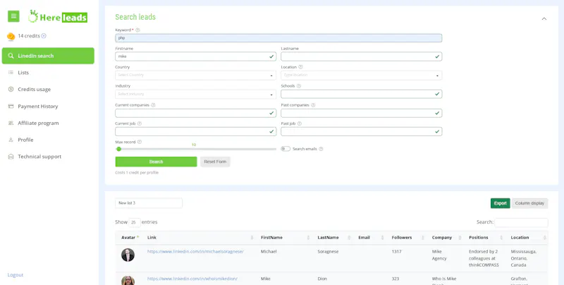 HereLeads screenshot 2