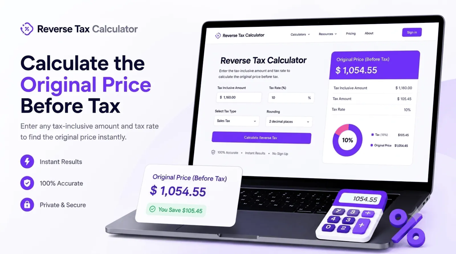 Reverse Tax Calculator screenshot 1