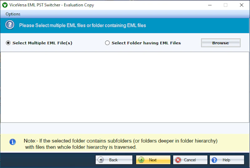 ViceVersa EML PST Switcher screenshot 2