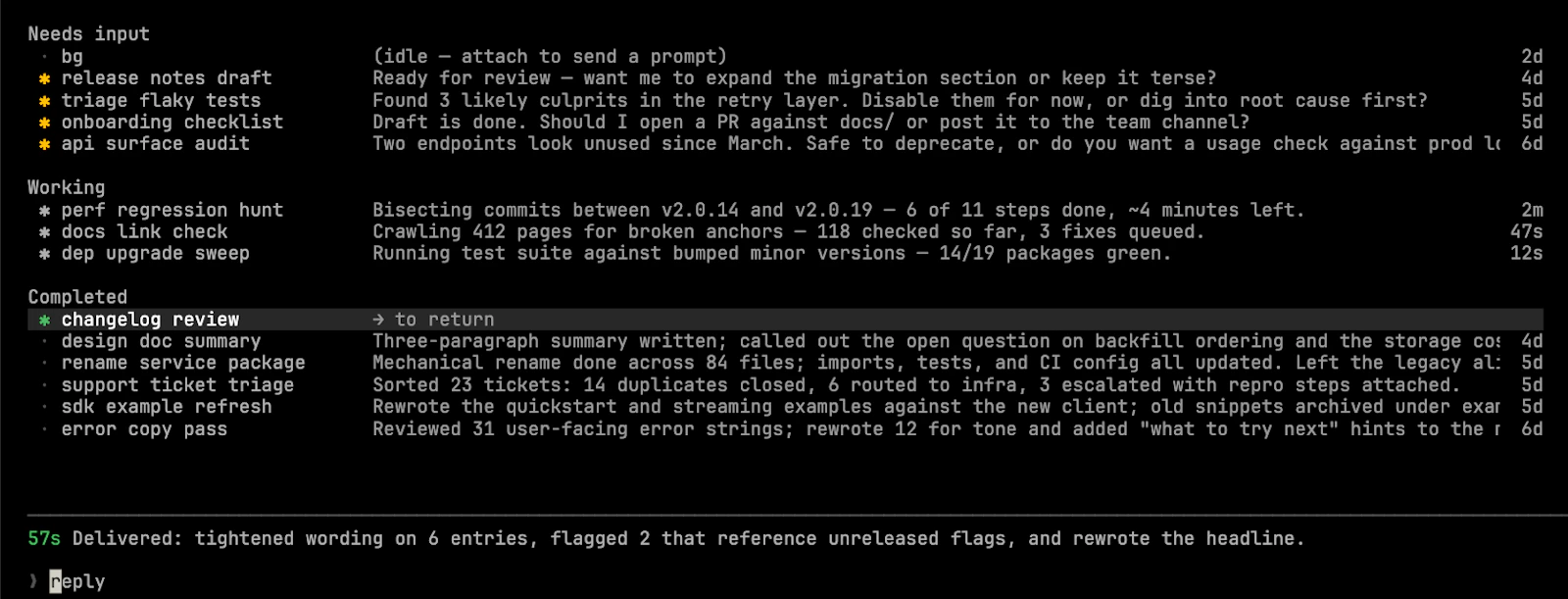 Claude Code Agent View screenshot 5