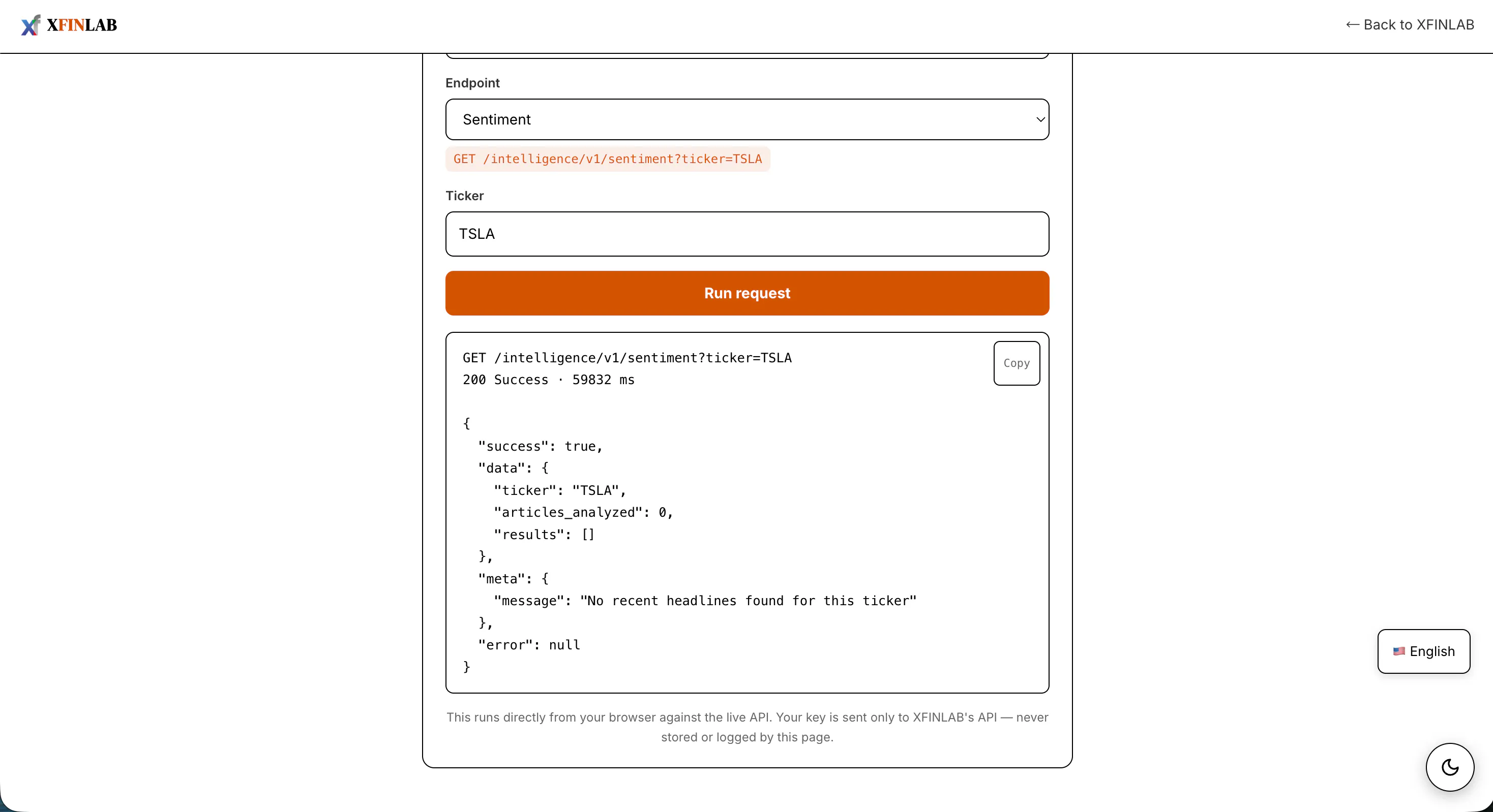 XFINLAB Intelligence API gallery image