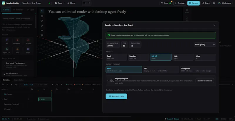 Manim Studio screenshot 2