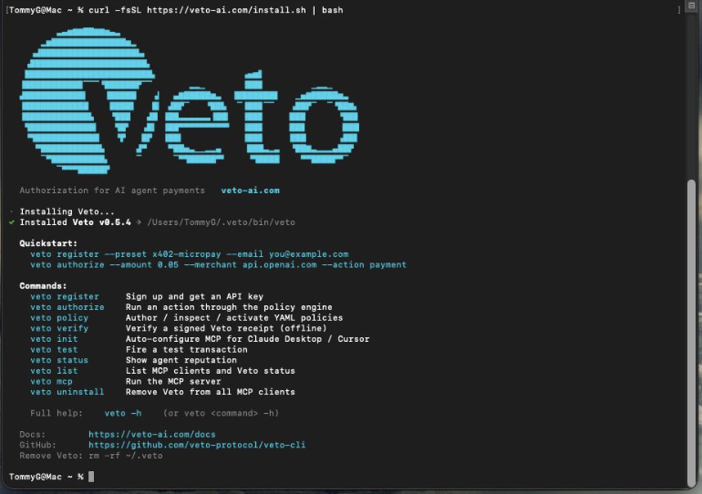 Veto - Protect your agent spending gallery image
