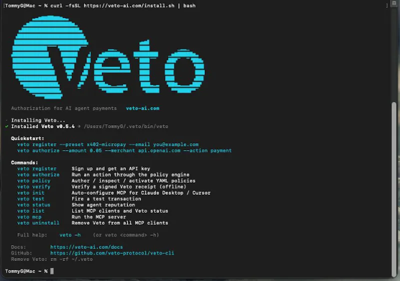 Veto - Protect your agent spending screenshot 3