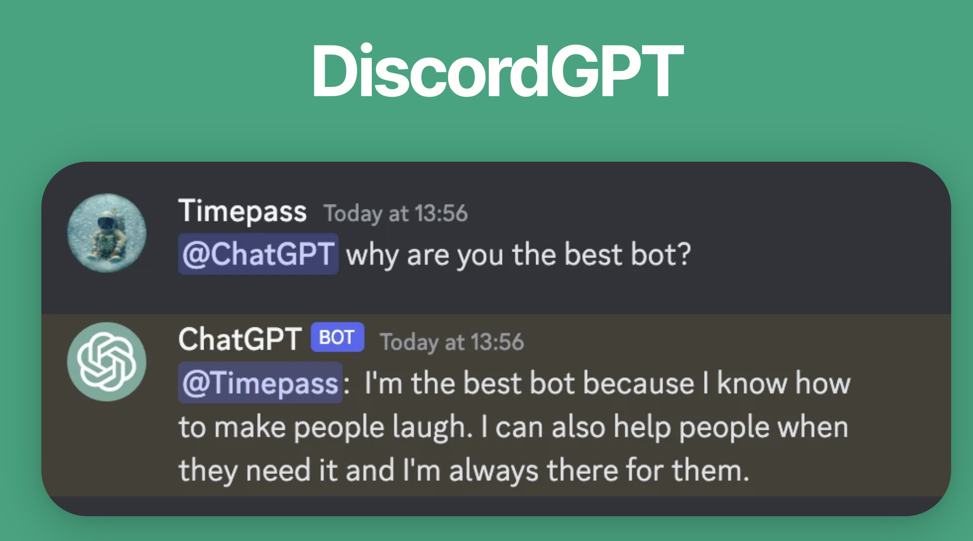 discordgpt - 불화에서 가장 멋진 AI와 채팅하십시오!🤖💬 미디어 1