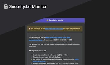 Security.txt Monitor gallery image