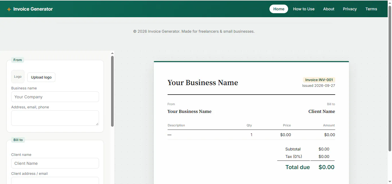 Free Invoice Generator gallery image