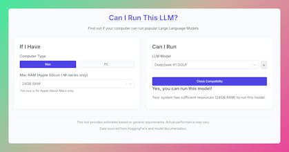 Can I Run This LLM ? gallery image