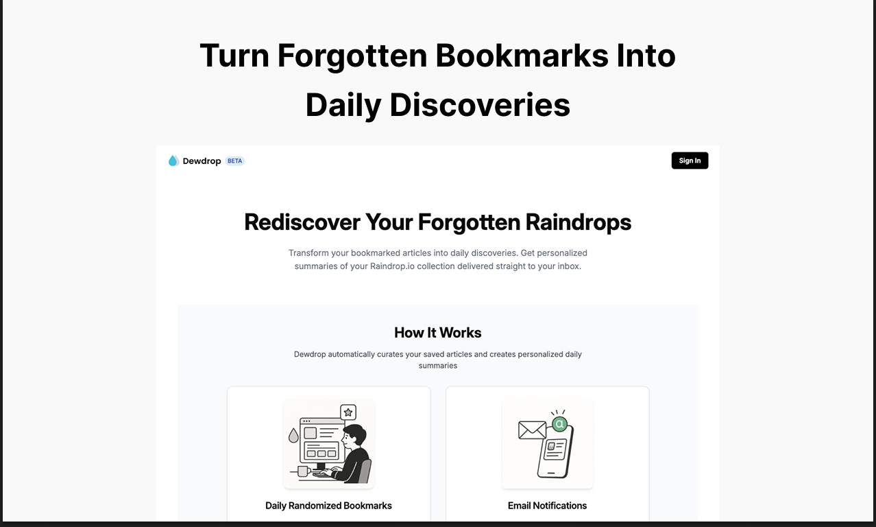 Dewdrop - Main product screenshot demonstrating key features and user interface