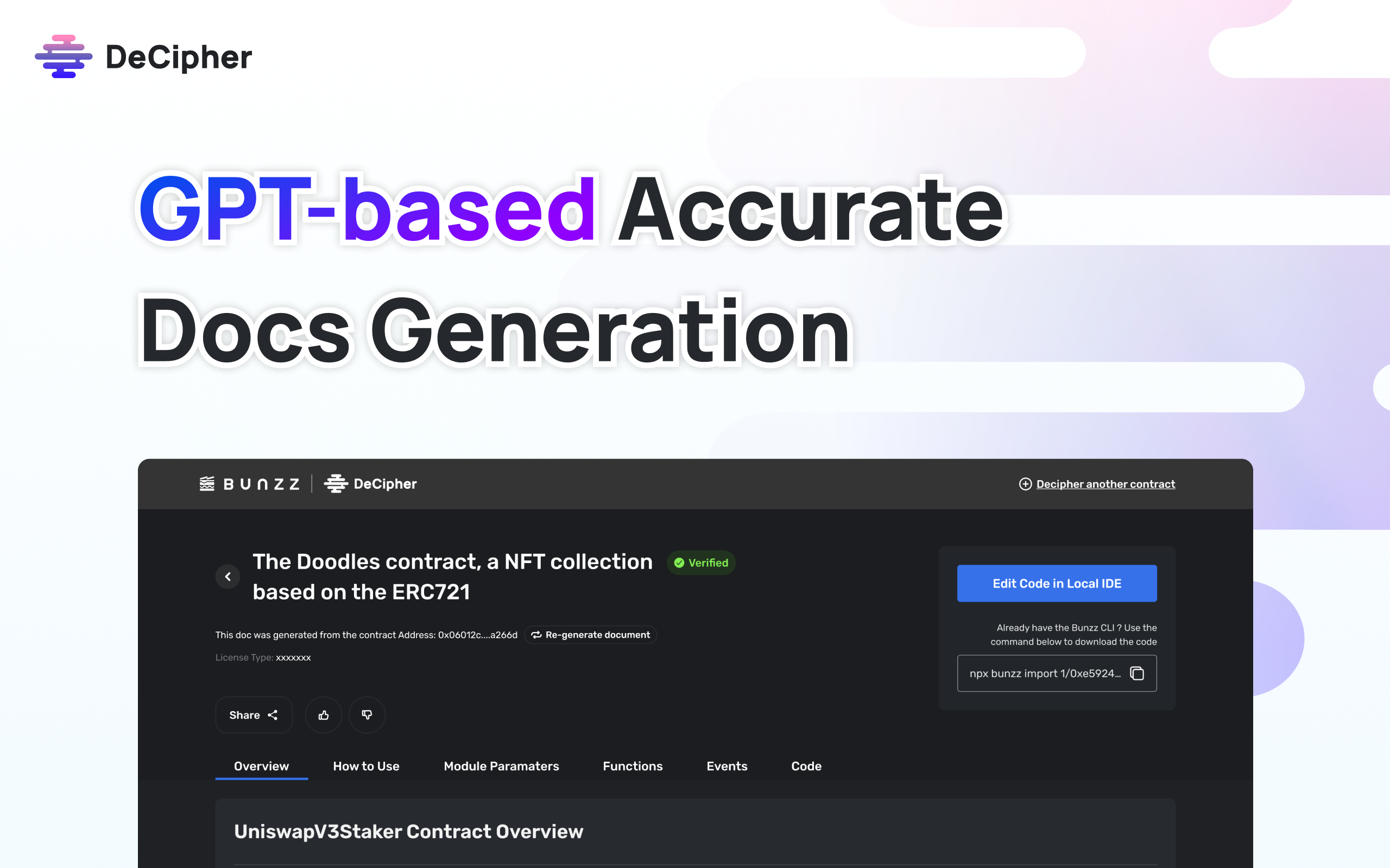 startuptile Bunzz Decipher-AI-powered tool for smart contract documentation.