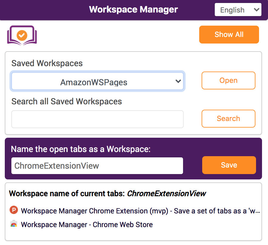 Workspace Manager Chrome Extension (mvp) gallery image