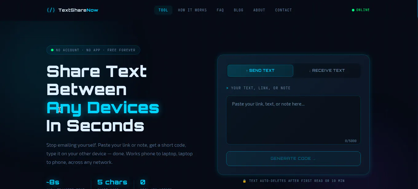 TextShareNow screenshot