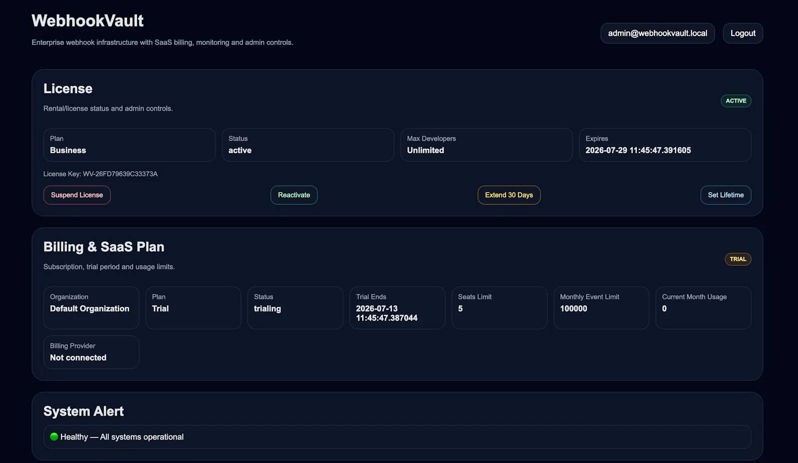 WebhookVault screenshot 2