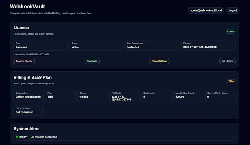 WebhookVault screenshot 2