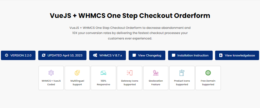 VueJS WHMCS One Step Checkout Orderform