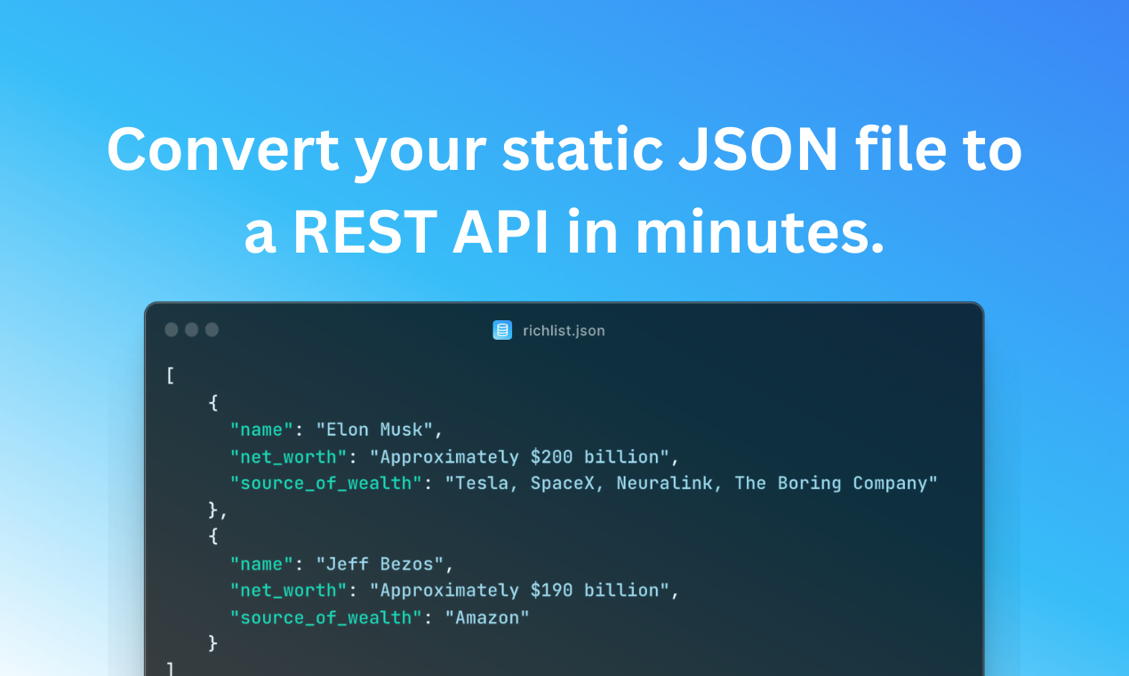 startuptile JSONsilo.com-Convert your static JSON file to a REST API in minutes