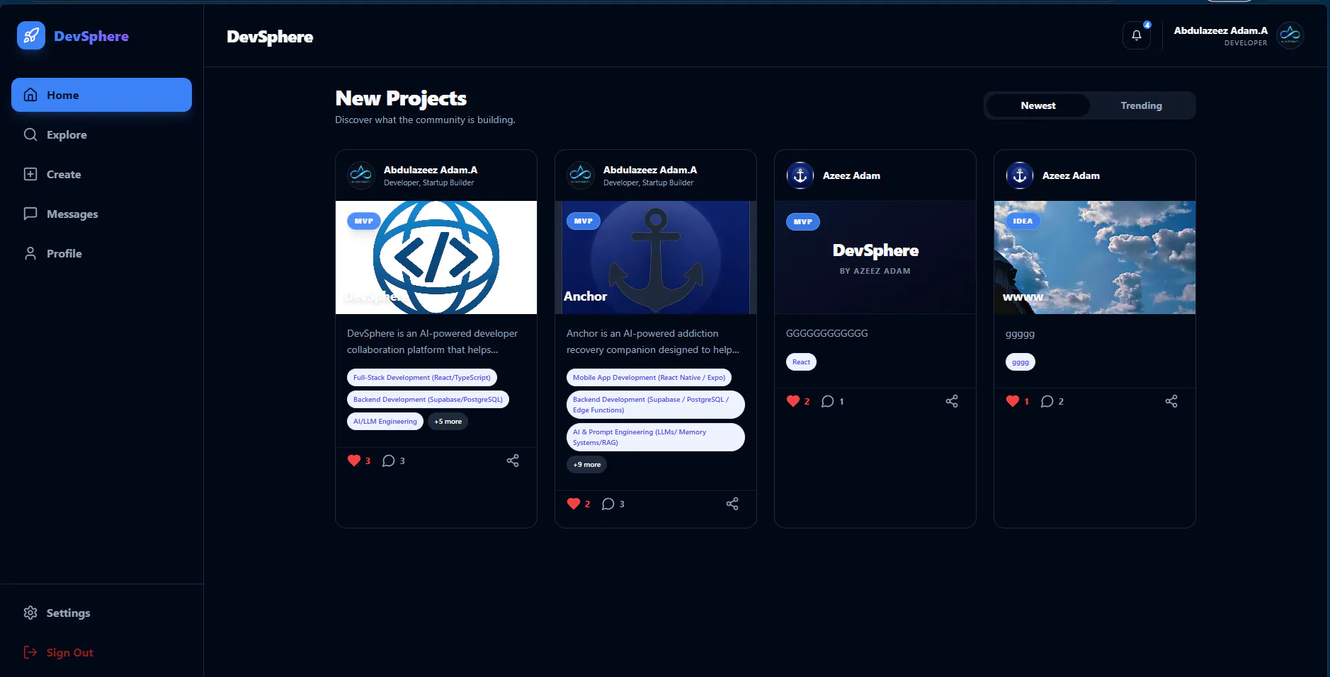 DevSphere screenshot