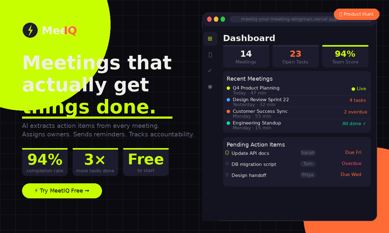 MeetIQ — Your AI Meeting Wingman logo
