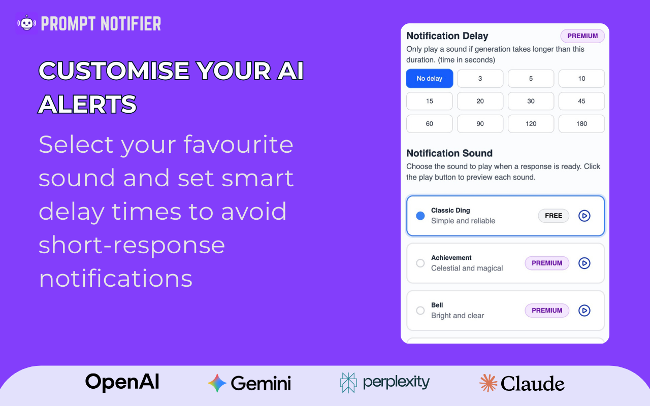 Prompt Notifier - Screenshot 3 showing product features and functionality