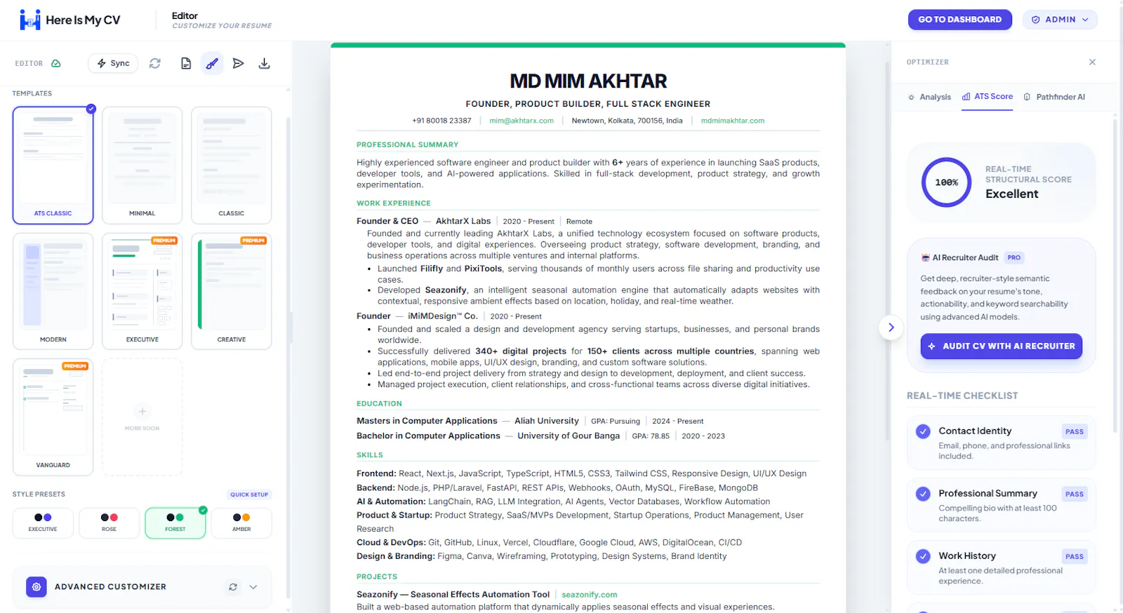 Here Is My CV screenshot 4