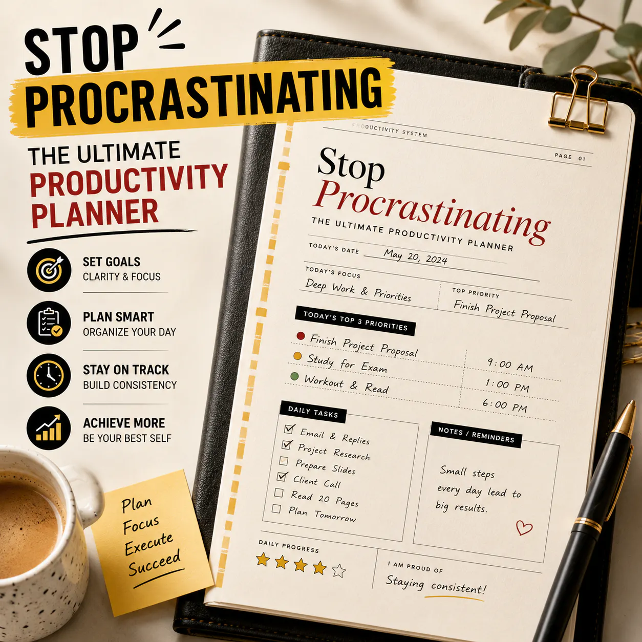 Stop Procrastinating | Notion Planner