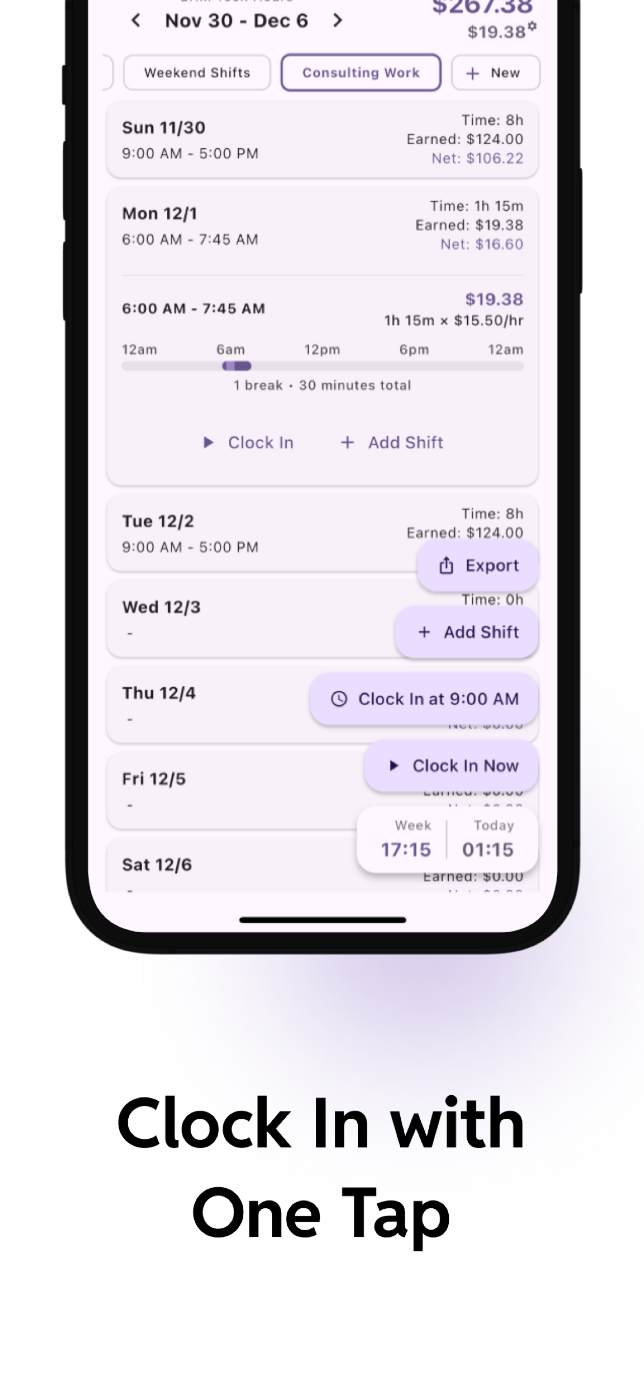 Hours Tracker: Time Clock In gallery image