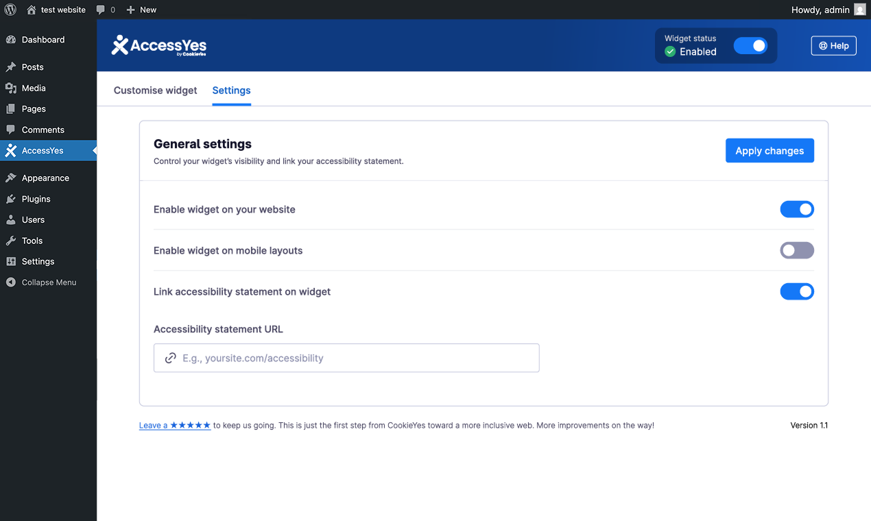 Accessyes 접근성 위젯 - 모든 웹 사이트의 접근성 위젯 미디어 5