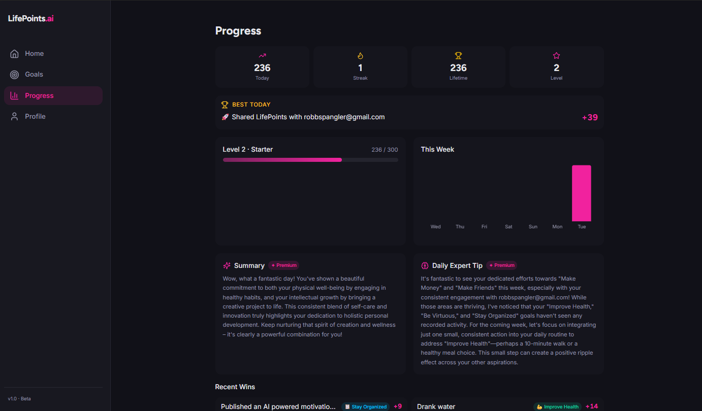 LifePoints - Screenshot 3 showing product features and functionality