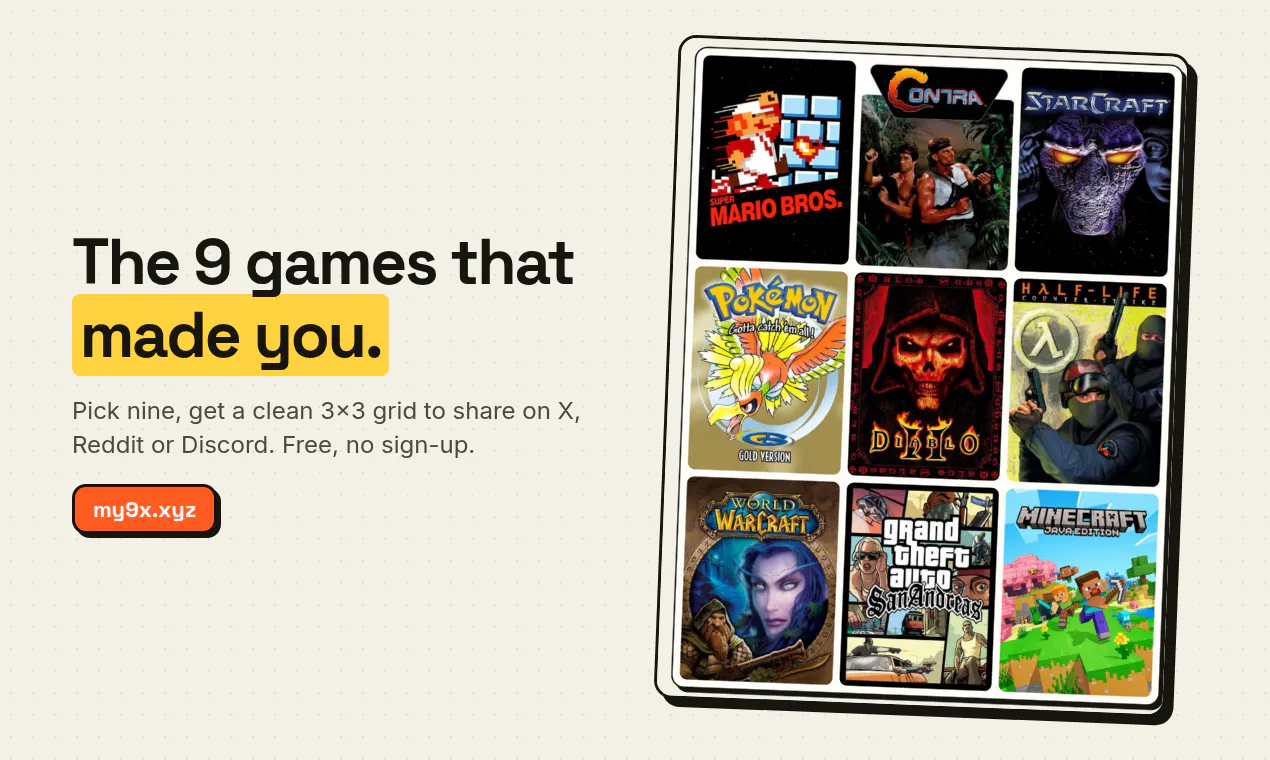 my9x — 9 Games That Made Me gallery image