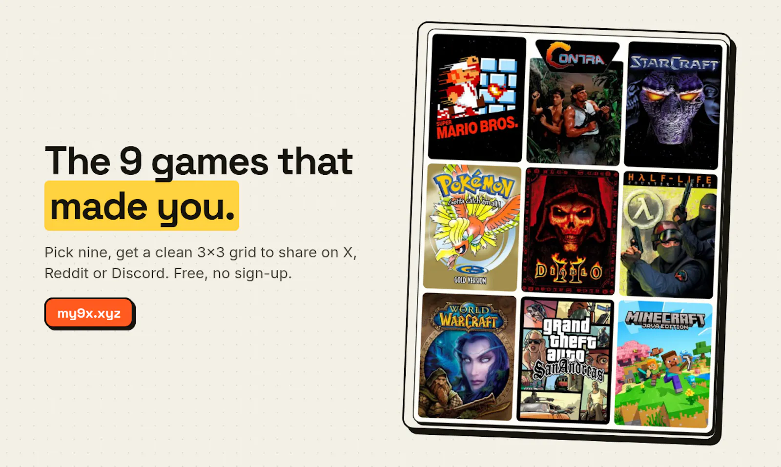 my9x — 9 Games That Made Me screenshot 1
