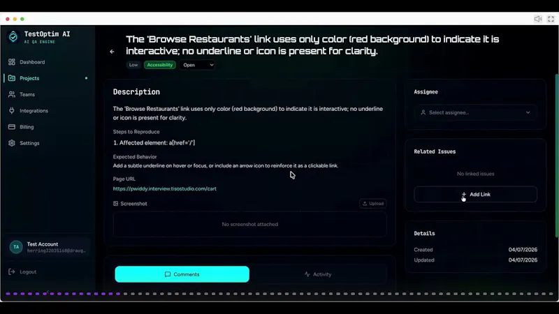 TestOptim AI screenshot 1 (video preview)