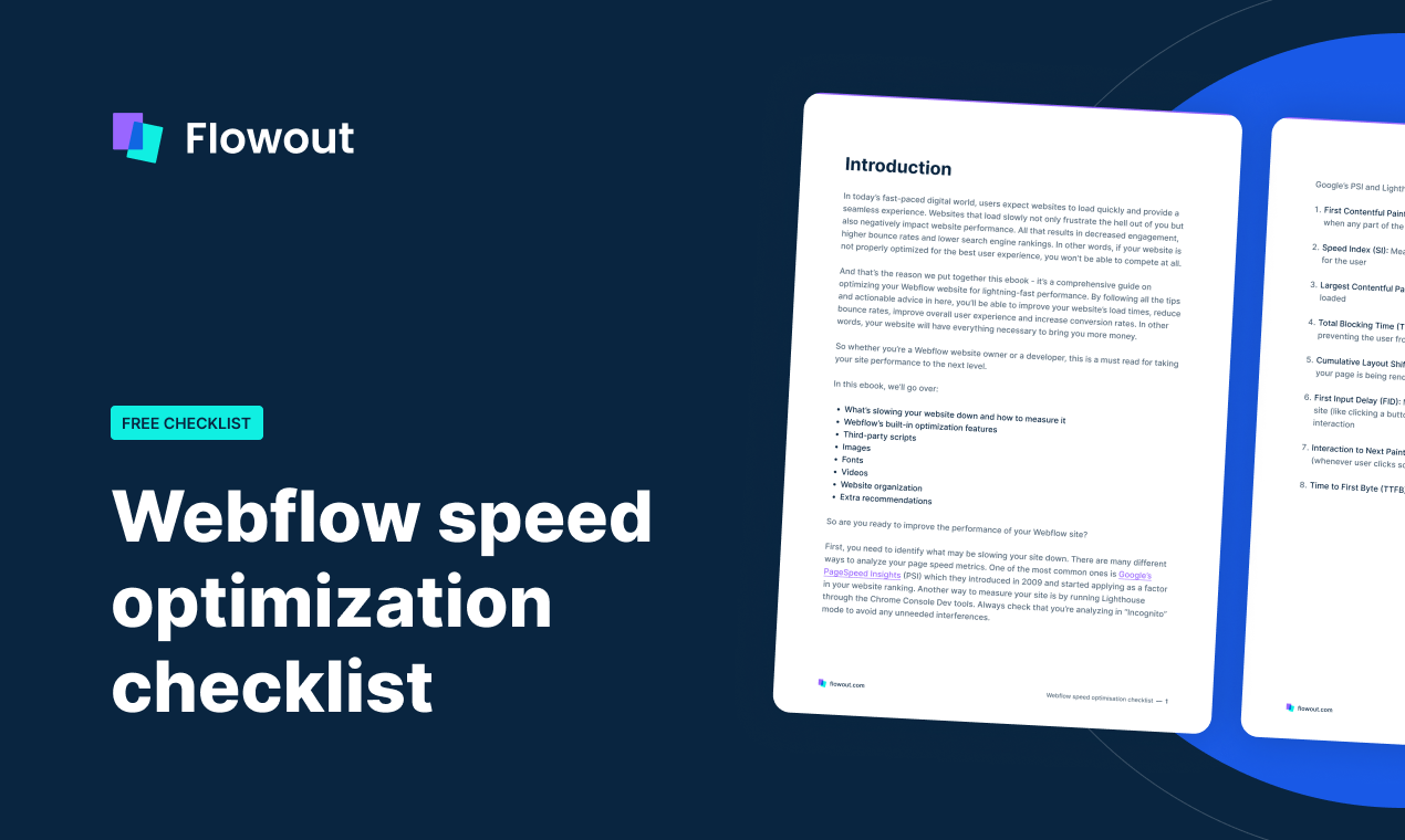 startuptile Webflow Speed Optimization Checklist-14+ pages to help you make your Webflow site lightning-fast