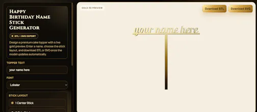 Happy Birthday Name Stick Generator gallery image