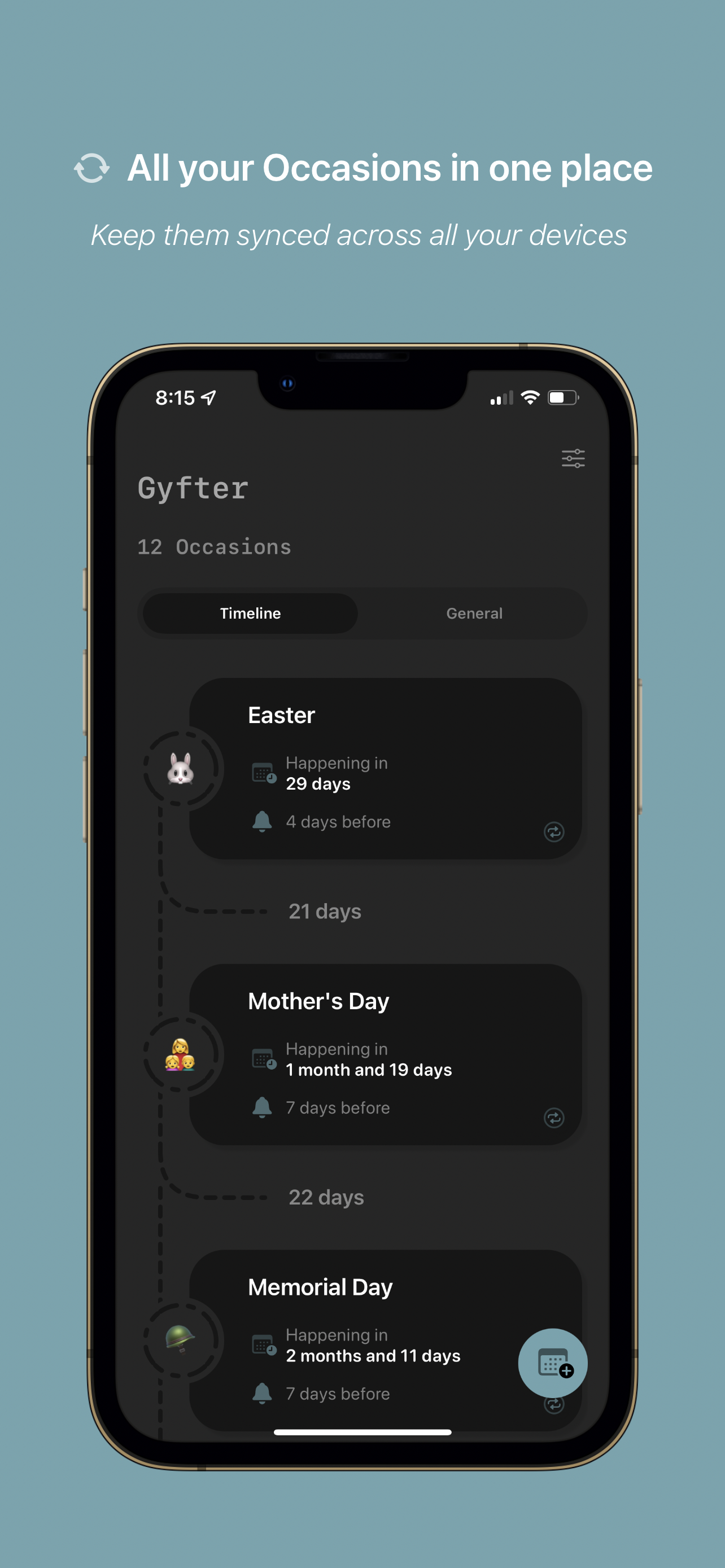 Gyfter - Occasion Reminder gallery image