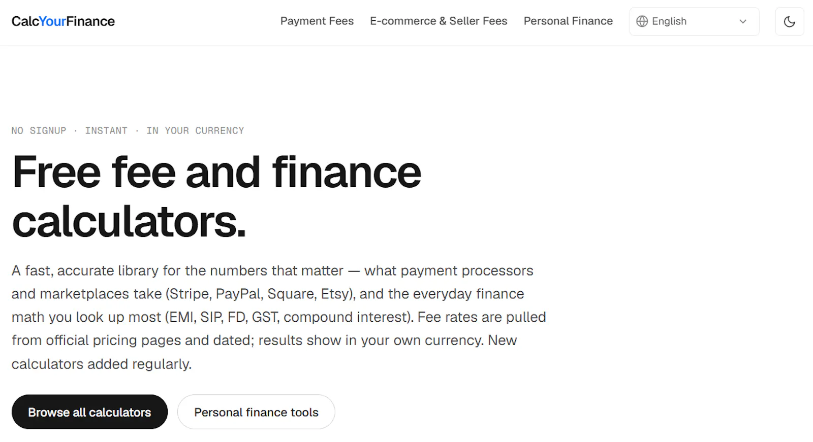 CalcYourFinance screenshot 1