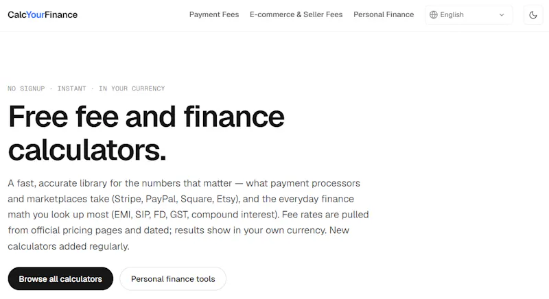 CalcYourFinance screenshot 1