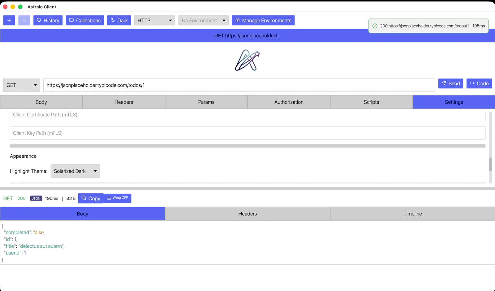 Astraio Client screenshot 1