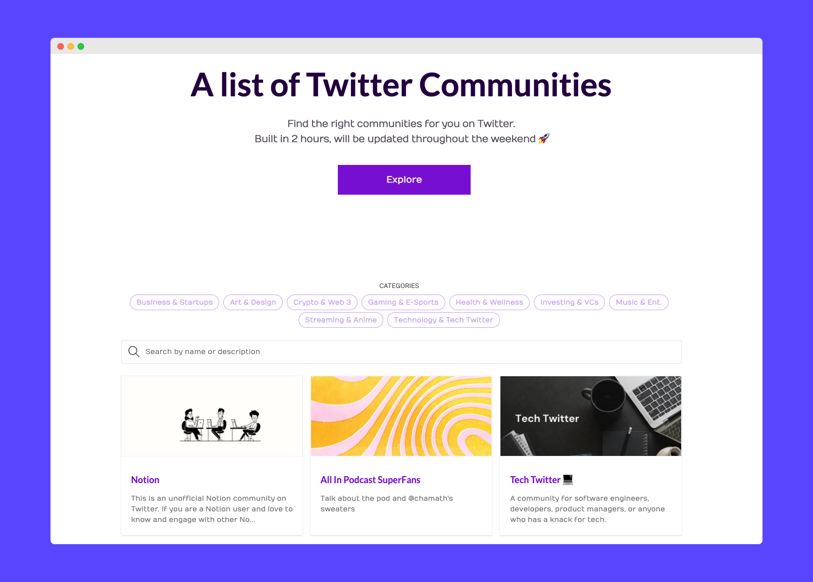 TwtrCommunities.com gallery image