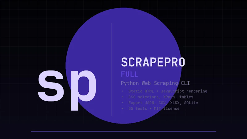 ScrapePro — Python CLI for scraping screenshot 1