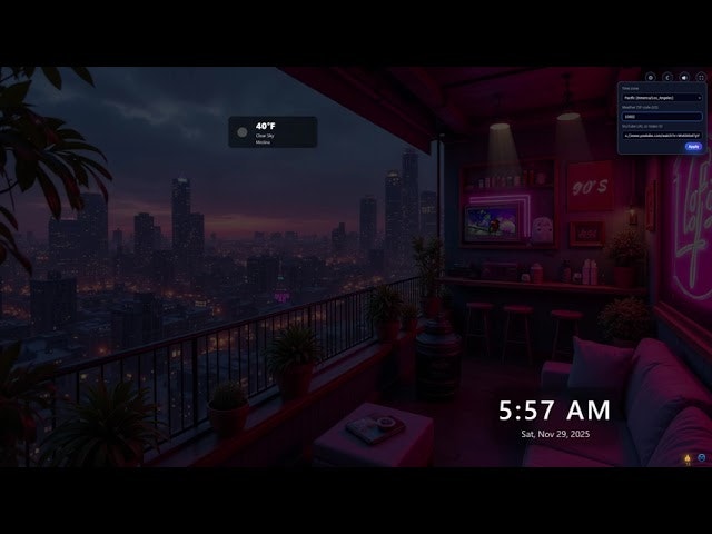 Clock, Weather, and Relaxing Background  gallery image